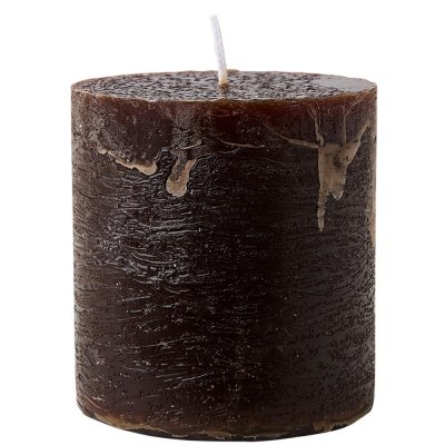 Bruna Blockljus Cote Nord i rustik stil - 7,5 cm höga tillverkade i Sverige