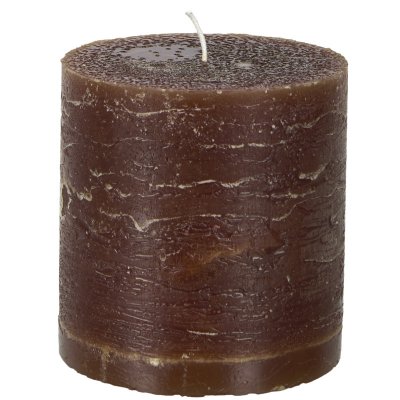 Bruna Blockljus i rustik stil - 10 cm höga