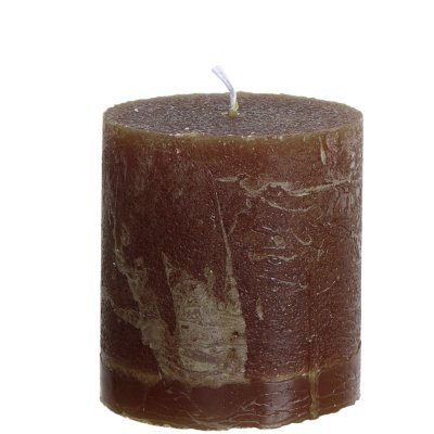 Bruna Blockljus i rustik stil - 7,5 cm höga