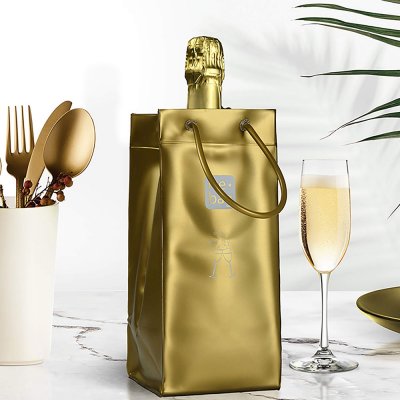 Champagnekylare vinkylare väska i guld