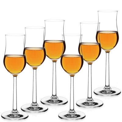 Cognacsglas med liten rundad botten och på fot. Kristallglas - 100 ml