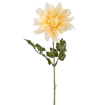 Ljus gul dahlia konstgjord blomma från mr plant - 45 cm hög