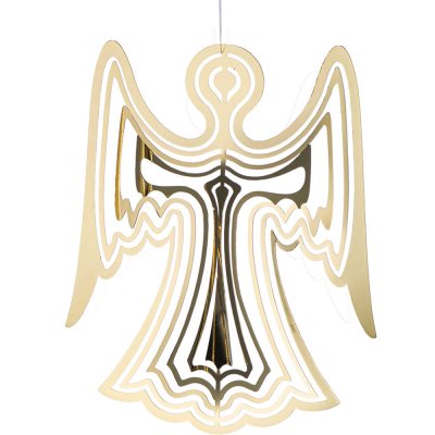 Ängel guld julgranspynt, dekoration till jul - 12 cm hög