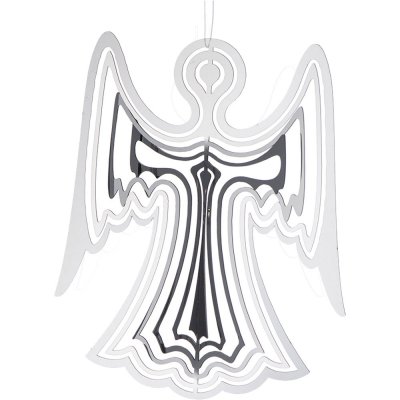 Ängel Silver julgranspynt, dekoration till jul - 12 cm hög