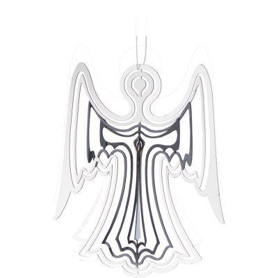 Ängel Silver julgranspynt, dekoration till jul - 8cm hög