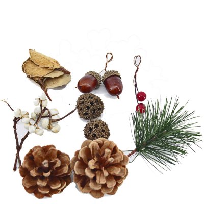 Juldekoration gill med kottar, bärkvist, ekollon och tallkvist - Holmen design