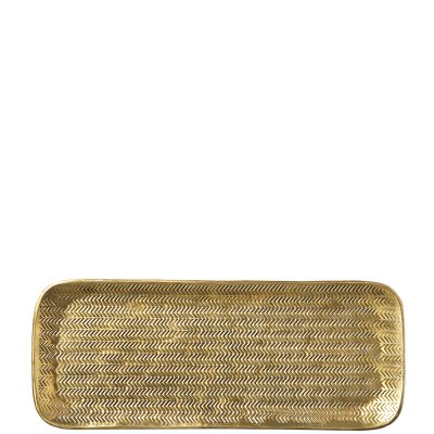 Eldorado mässingsfärgat avlångt Ljusfat, dekorationsfat - 40x16 cm -  från affari