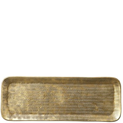 Eldorado mässingsfärgat avlångt Ljusfat, dekorationsfat - 50x18 cm -  från affari