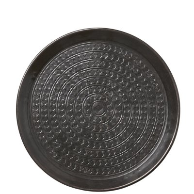 Eldorado svart-brunt Ljusfat, dekorationsfat - 30 cm Rund -  från affari