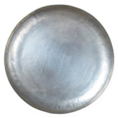 Ljusfat, dekorationsfat eller fruktfat i nickelpläterad silverfärgad mässing - Rund 30cm