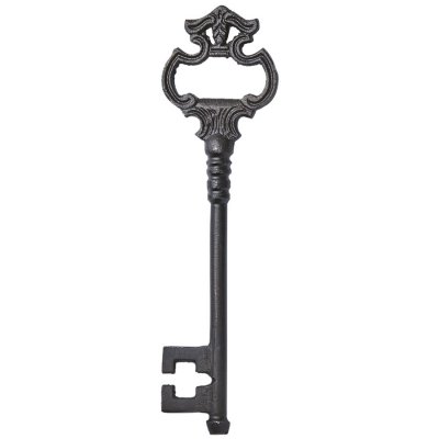 Öppnare, flasköppnare formad som gammal nyckel - Svart 16x5 cm