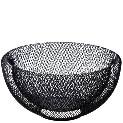 Fruktkorg i svart galler metall - Nest 24,5 cm bred