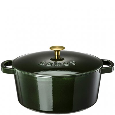 Grön gjutjärnsgryta från Sabor 6,7 liter - Emaljerad