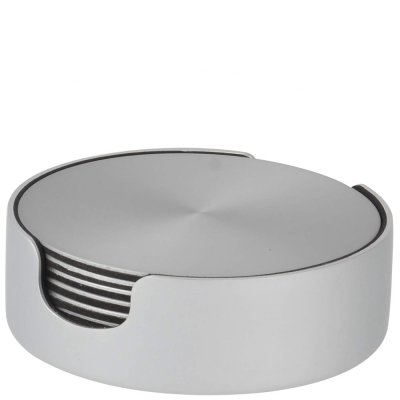 Glasunderlägg i borstat stål - 6st