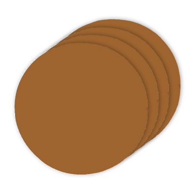 Senapsfärgade Glasunderlägg, coasters i 4-pack - PVC Konstskinn 10cm