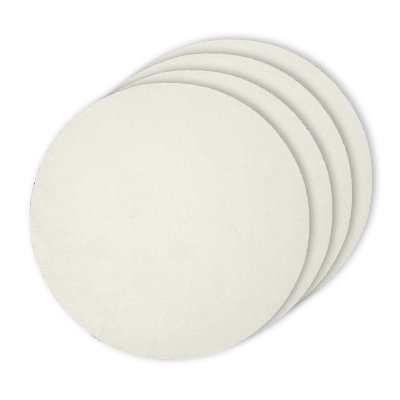 Vita Glasunderlägg, coasters i 4-pack - PVC Konstskinn 10cm