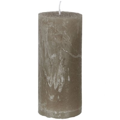 Kvartsgrå blockljus grå-beige rustik 15 cm