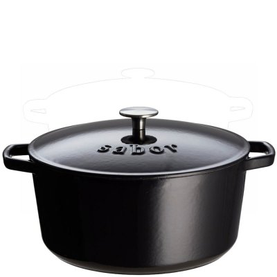 Svart gjutjärnsgryta från Sabor 4,4 liter - Emaljerad