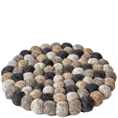 Grytunderlägg i ull och mixade grå färger - 21 cm