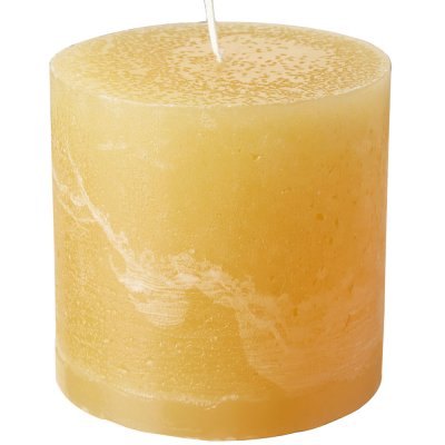 Gula breda blockljus Cote Nord - varmgula, orange - Rustik 7 x 20 cm Affari