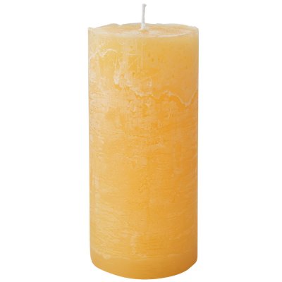 Gula blockljus Cote Nord - varmgula, orange - Rustik 7 x 15 cm Affari