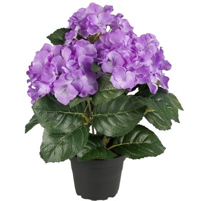 Lila hortensia konstblomma i kruka - 30 cm