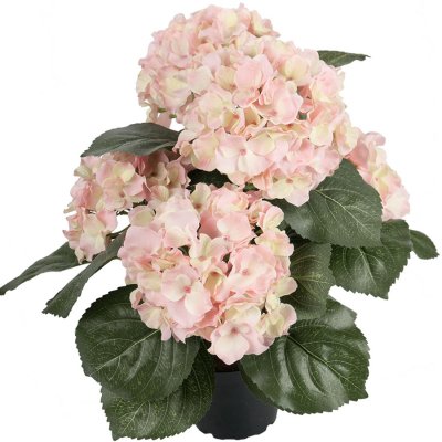 Rosa hortensia konstblomma i kruka - 37 cm hög