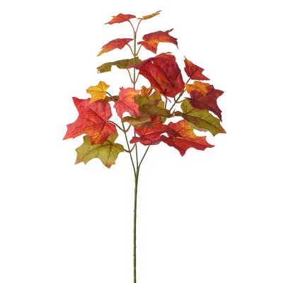 Höstkvist med färgstarka höstlöv i orange, röd, grön och gul - 53 cm