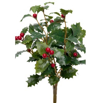 Kvist med Järnek och mörkt röda bär - 30 cm