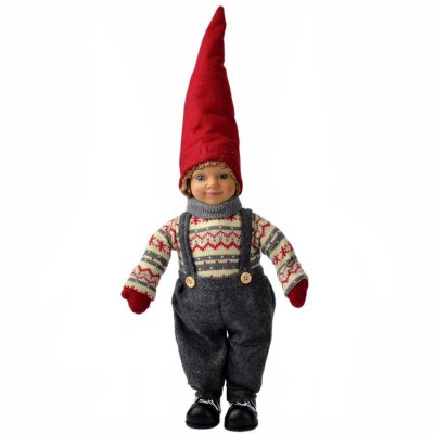 Jul figur bror med röd tomteluva - 56 cm hög