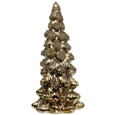 Julgran dekoration i glas - Färg Guld Glitter 20 cm hög Edelweiss Design