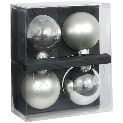 Glaskulor Silver - julgranspynt i glas 8 cm