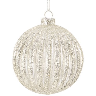 julkulor i glas med glitter i silver och guld - 8 cm
