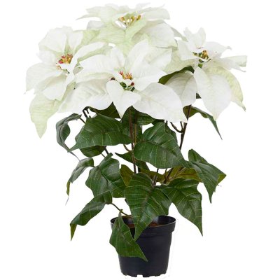 Vit Julstjärna konstgjord - 45 cm hög julblomma från Mr Plant
