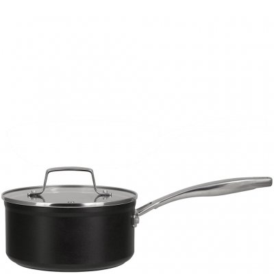 Svart kastull 2 liter Ø18 cm med rostfritt handtag och glaslock - Black Line från Modern House
