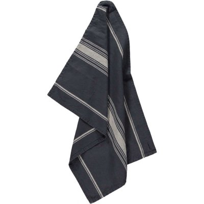 Mörkgrå kökshandduk i linne och bomull - 50x70 cm