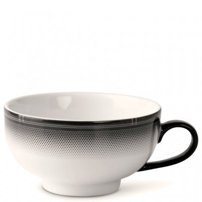 Vit kopp, kaffekopp, temugg med svart mönster - Magnor porslin designed på storm