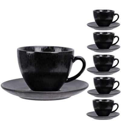 Kopp och fat svart från Stiernholm Cleo Holm