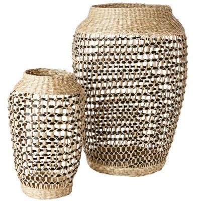 Korgar 50cm hög 2st i set - Naturfärgad och svart