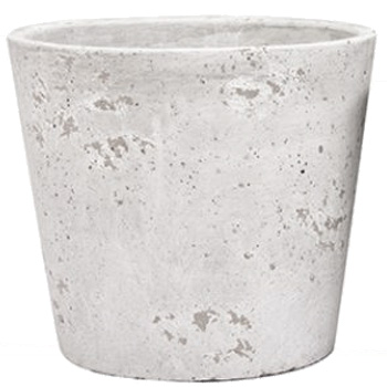Ljusgrå kruka i cement - 13,5 cm hög