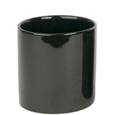 Svart kruka cylinder i blank finish - 16 cm