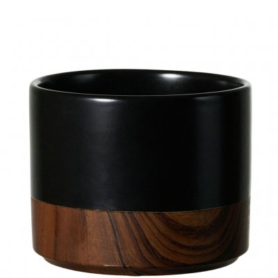 Svart kruka med brunt valnötsmönster - Design från Lauvring