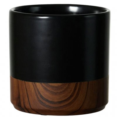Svart kruka med brunt valnötsmönster - Design från Lauvring