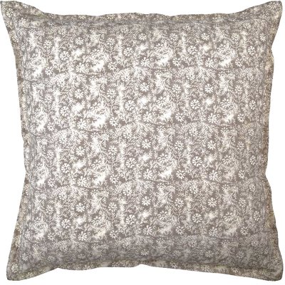 grå, beige linnekudde med ljus beige baksida - inklusive innerkudde 50x50 cm