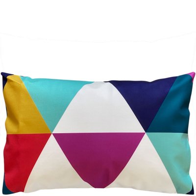 Kuddfodral geo med mintgrön, cerise, mörklila och vit - 60x40 cm Avlång