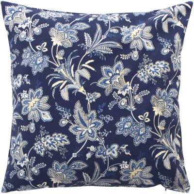 Kuddfodral med blommor - Blå, mörkblå, beige - 50x50 cm