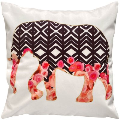 Kuddfodral Rolig med färgglad Elefant - Passar i barn-rum - 50x50 cm