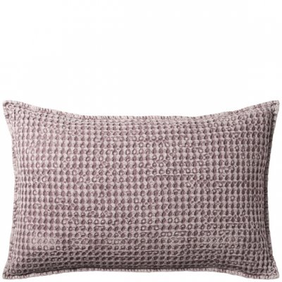 Kuddfodral i våffelmönstrad bomull - ljus lila - 60x40 cm