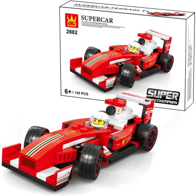 Röd Formel-1-bil Super Champions - Kompatibel med Lego