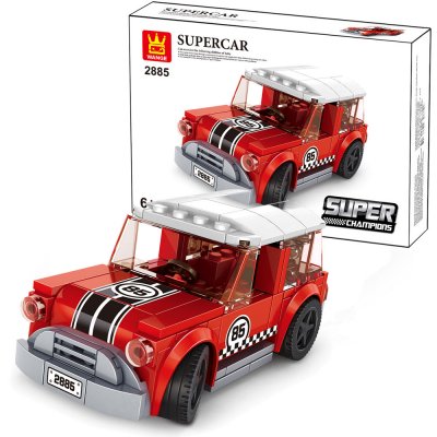Röd Sportbil mini cooper Super Champions - Kompatibel med Lego